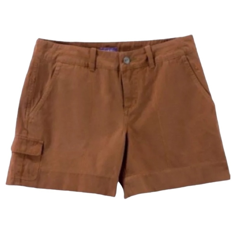 Ibex Deere Cotton Canvas Hiking Shorts 8 Bean Brown Relaxed Wide Waist Band NWT